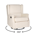 Wingback Manual Rocking Glider Recliner Chair with 360 Swivel