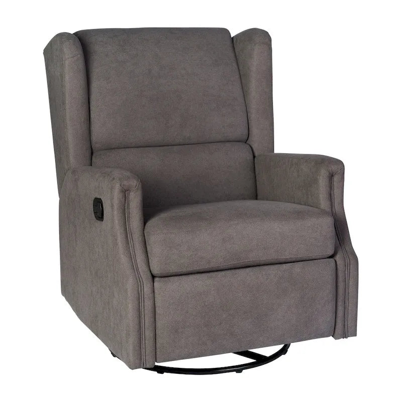Wingback Manual Rocking Glider Recliner Chair with 360 Swivel