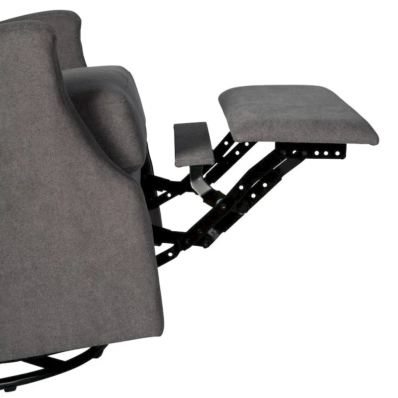 Wingback Manual Rocking Glider Recliner Chair with 360 Swivel