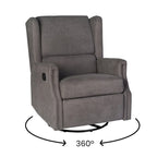 Wingback Manual Rocking Glider Recliner Chair with 360 Swivel