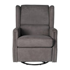 Wingback Manual Rocking Glider Recliner Chair with 360 Swivel
