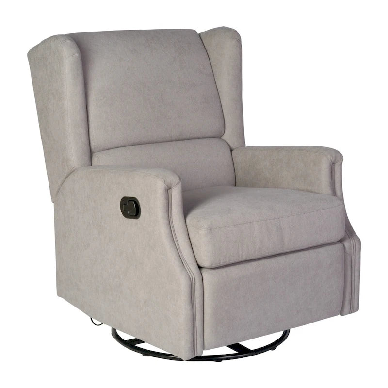 Wingback Manual Rocking Glider Recliner Chair with 360 Swivel