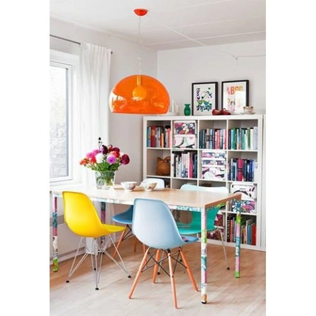 Designer Plastic Eiffel Chair Natural Wood Legs Retro Dining Armless With Back Desk Accent Living Room Side Dowel DSW