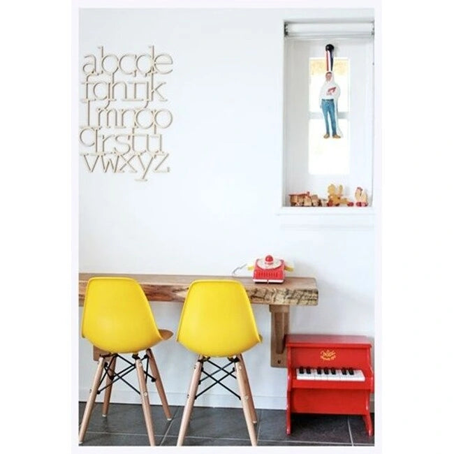 Designer Plastic Eiffel Chair Natural Wood Legs Retro Dining Armless With Back Desk Accent Living Room Side Dowel DSW