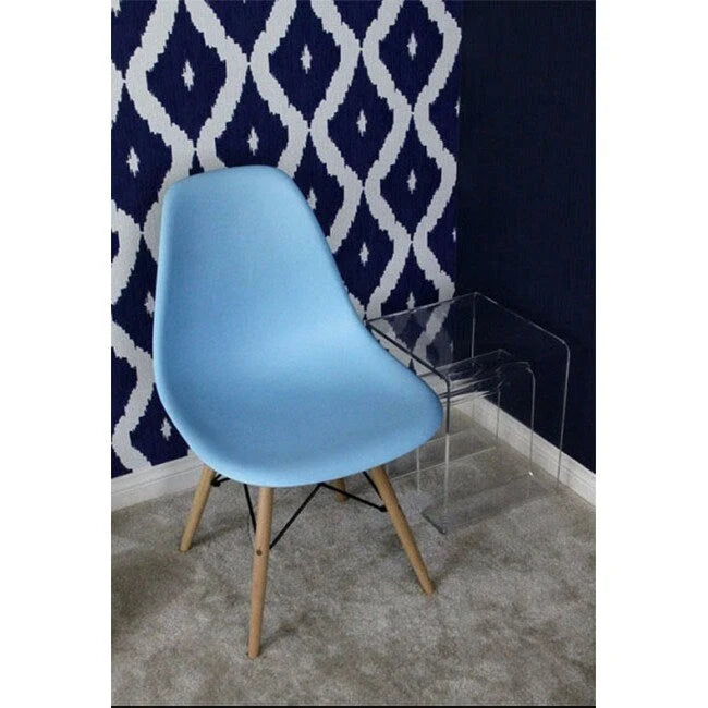 Designer Plastic Eiffel Chair Natural Wood Legs Retro Dining Armless With Back Desk Accent Living Room Side Dowel DSW