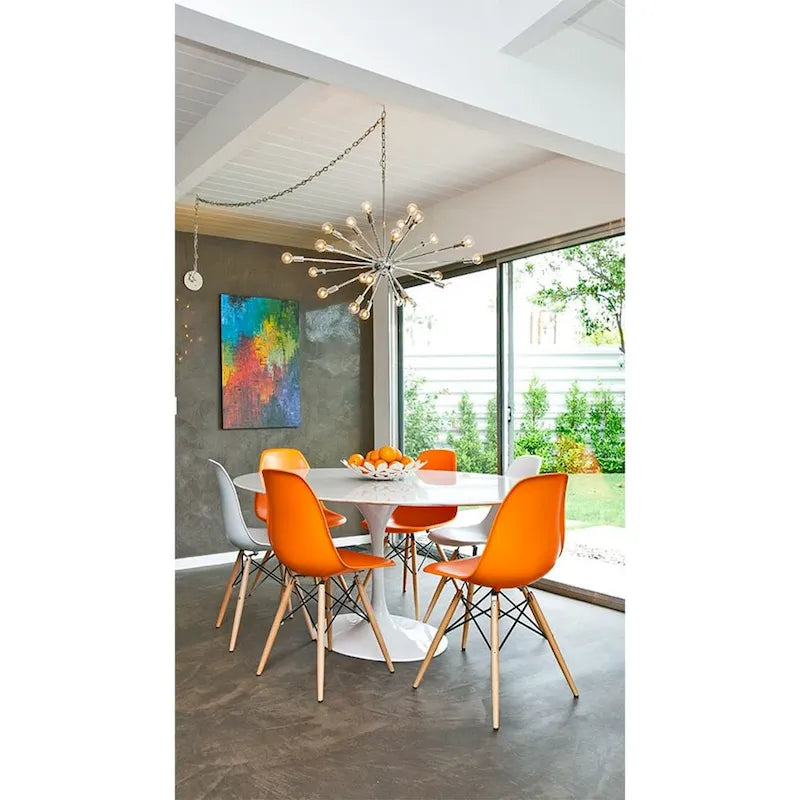 Designer Plastic Eiffel Chair Natural Wood Legs Retro Dining Armless With Back Desk Accent Living Room Side Dowel DSW