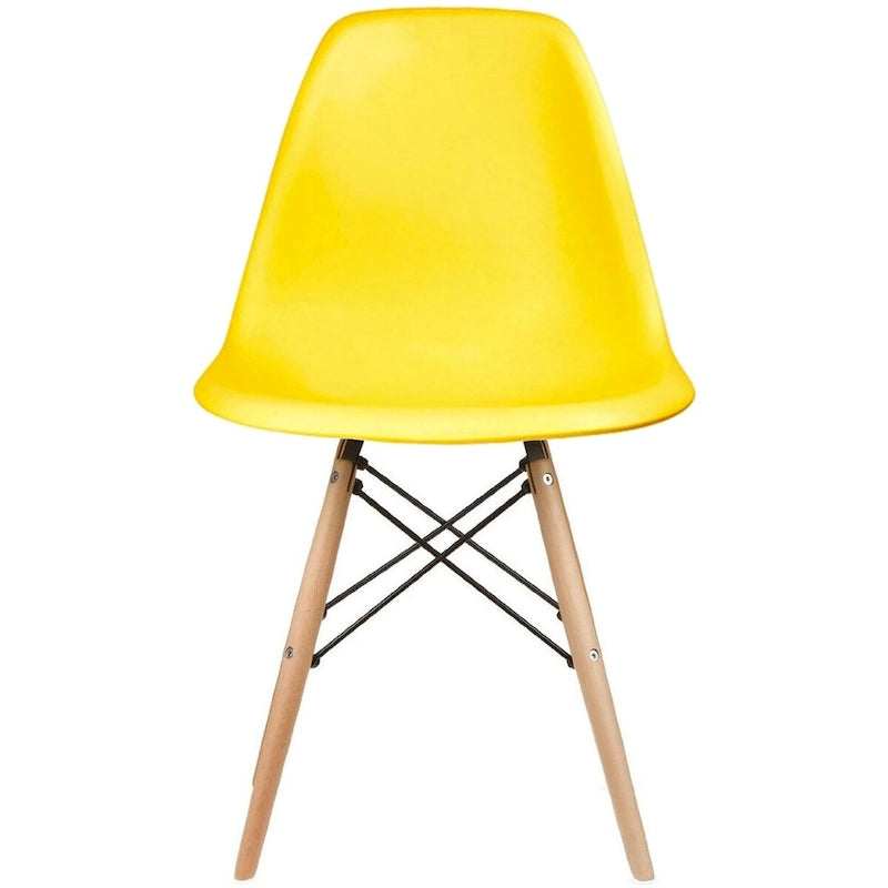 Designer Plastic Eiffel Chair Natural Wood Legs Retro Dining Armless With Back Desk Accent Living Room Side Dowel DSW