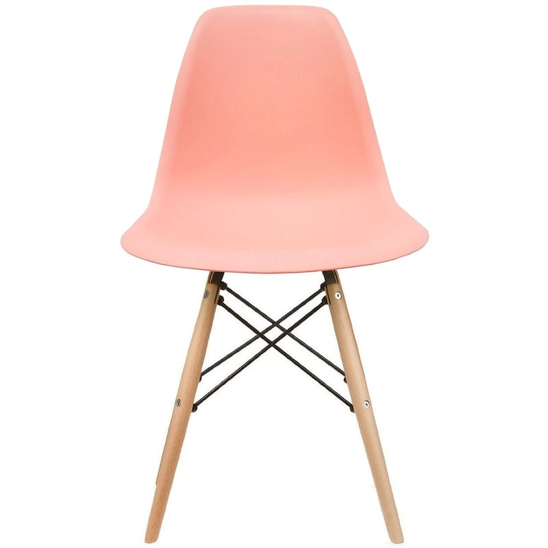 Designer Plastic Eiffel Chair Natural Wood Legs Retro Dining Armless With Back Desk Accent Living Room Side Dowel DSW