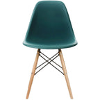 Designer Plastic Eiffel Chair Natural Wood Legs Retro Dining Armless With Back Desk Accent Living Room Side Dowel DSW
