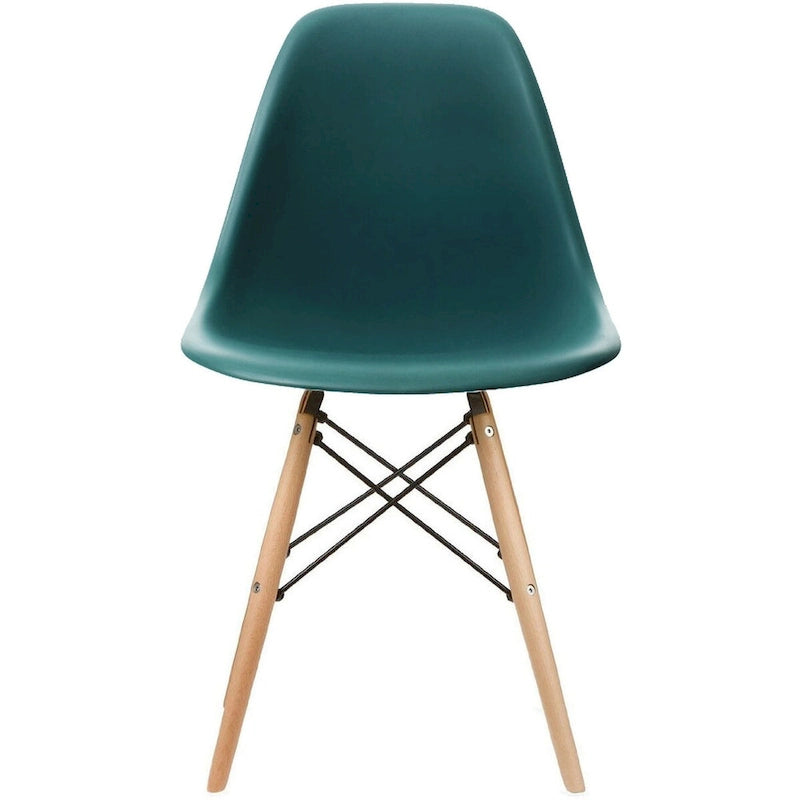 Designer Plastic Eiffel Chair Natural Wood Legs Retro Dining Armless With Back Desk Accent Living Room Side Dowel DSW