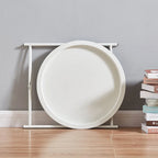 VECELO Modern Side Table with Round Removable Tray,Beige (Set of 1/Set of 2)