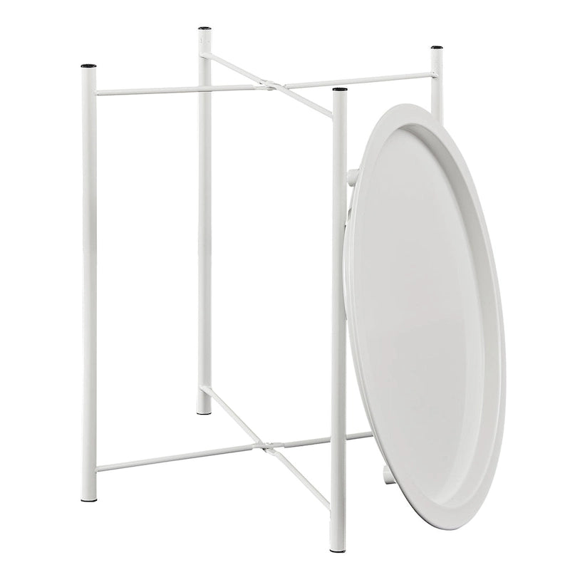 VECELO Modern Side Table with Round Removable Tray,Beige (Set of 1/Set of 2)