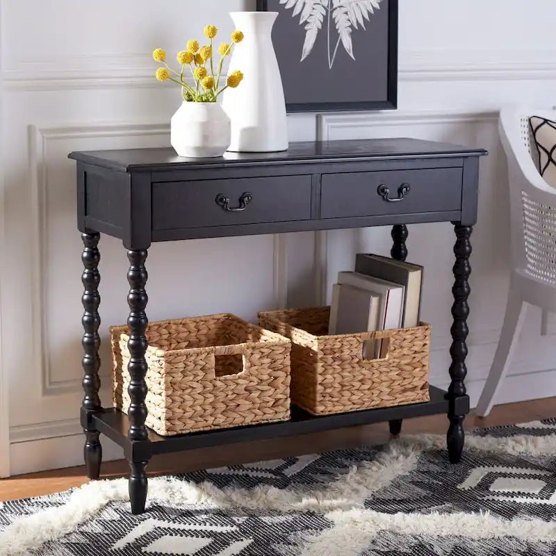 SAFAVIEH Henretta 2-Drawer Console Table - 35.5 W x 13 L x 29.5 H - 35.5 W x 13 L x 29.5 H - 36Wx13Dx30H