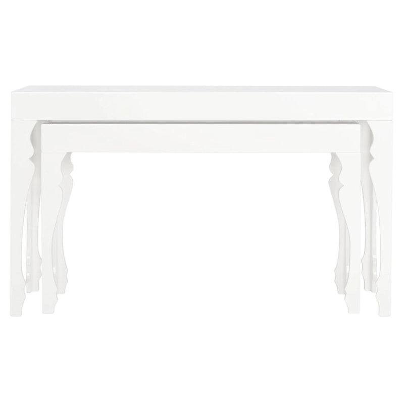 SAFAVIEH Norita White Lacquer Nesting Table - 51 x 13.3 x 31.5 - 51Wx13Dx32H