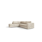 HomeRoots Beige Italian Leather Reclining L Shaped Two Piece Corner Sectional - 117