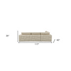 HomeRoots Beige Italian Leather Reclining L Shaped Two Piece Corner Sectional - 117