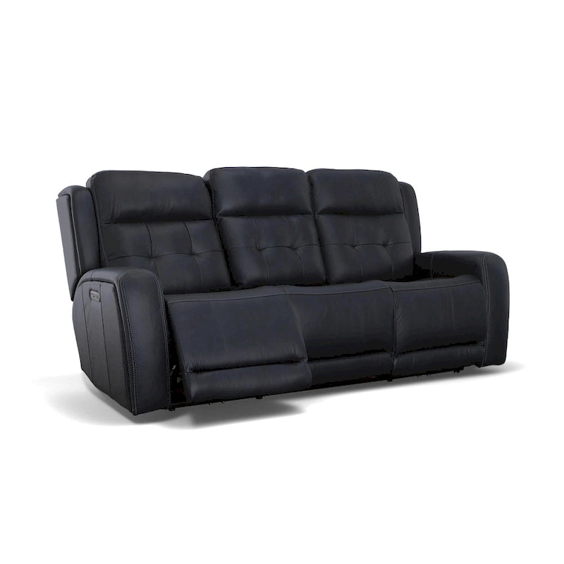 Grant 87 Leather Power Reclining Sofa with Power Headrests by Flexsteel