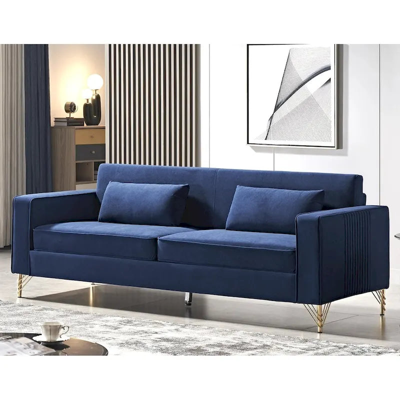 Modern Velvet Upholstered Living Room Sofa