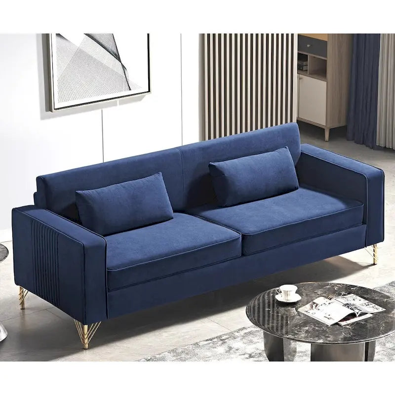 Modern Velvet Upholstered Living Room Sofa