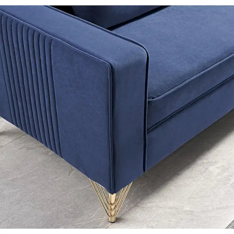 Modern Velvet Upholstered Living Room Sofa