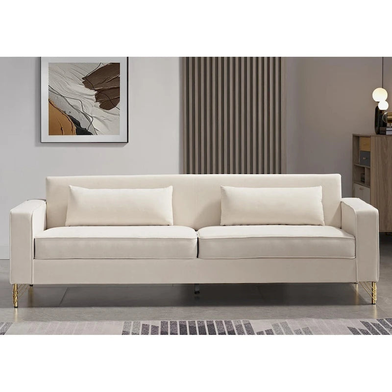 Modern Velvet Upholstered Living Room Sofa