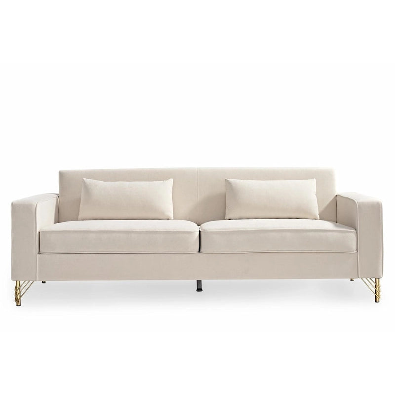 Modern Velvet Upholstered Living Room Sofa