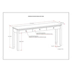WYNDENHALL Essex SOLID WOOD 60 inch Wide Contemporary Wide Console Sofa Table - 60 x 15 x 29.5