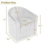 2 Set Modern 49 Upholstered Plush Corduroy Swivel Barrel Accent Chair
