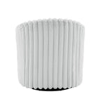 2 Set Modern 49 Upholstered Plush Corduroy Swivel Barrel Accent Chair