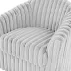 2 Set Modern 49 Upholstered Plush Corduroy Swivel Barrel Accent Chair