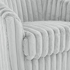 2 Set Modern 49 Upholstered Plush Corduroy Swivel Barrel Accent Chair