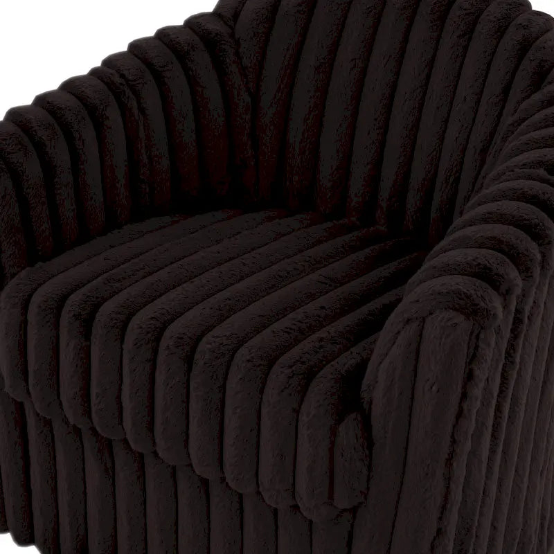 2 Set Modern 49 Upholstered Plush Corduroy Swivel Barrel Accent Chair