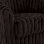 2 Set Modern 49 Upholstered Plush Corduroy Swivel Barrel Accent Chair