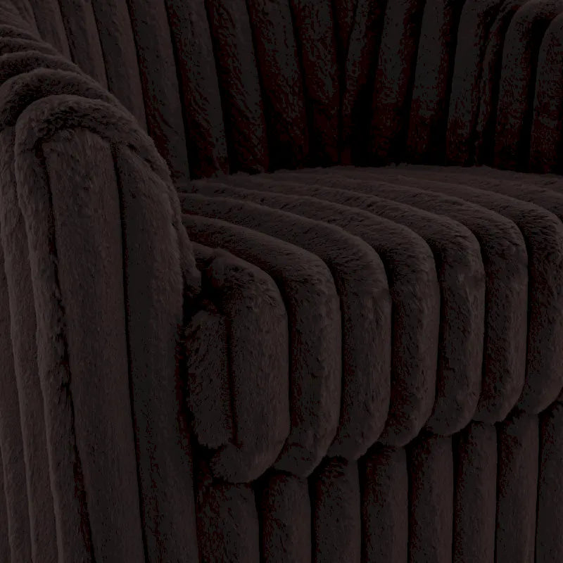 2 Set Modern 49 Upholstered Plush Corduroy Swivel Barrel Accent Chair