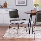 Leffler Sanded Steel and Fabric Industrial Dining Chair