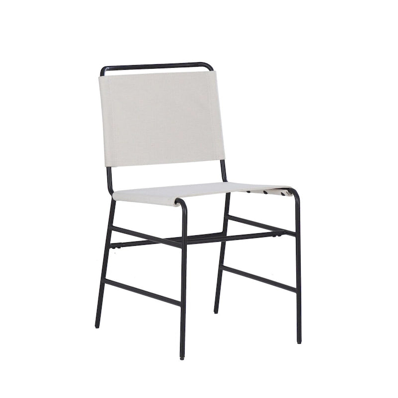 Leffler Sanded Steel and Fabric Industrial Dining Chair