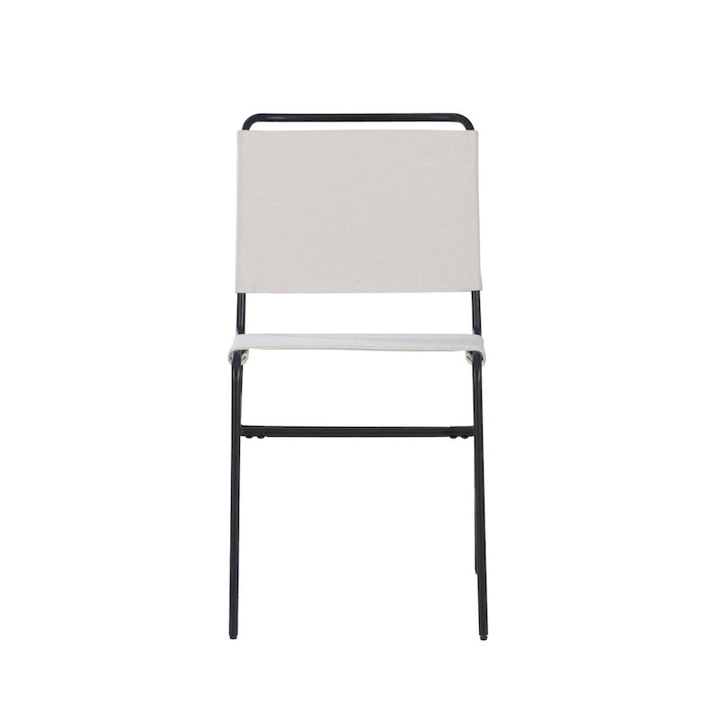 Leffler Sanded Steel and Fabric Industrial Dining Chair