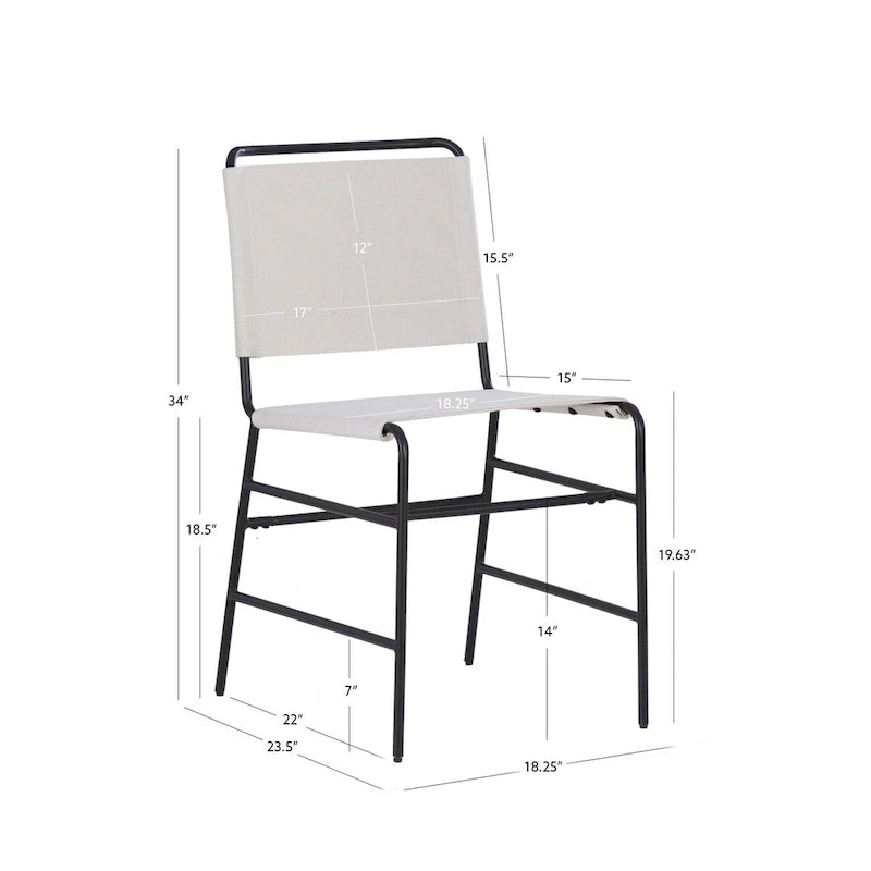 Leffler Sanded Steel and Fabric Industrial Dining Chair