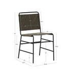 Leffler Sanded Steel and Fabric Industrial Dining Chair