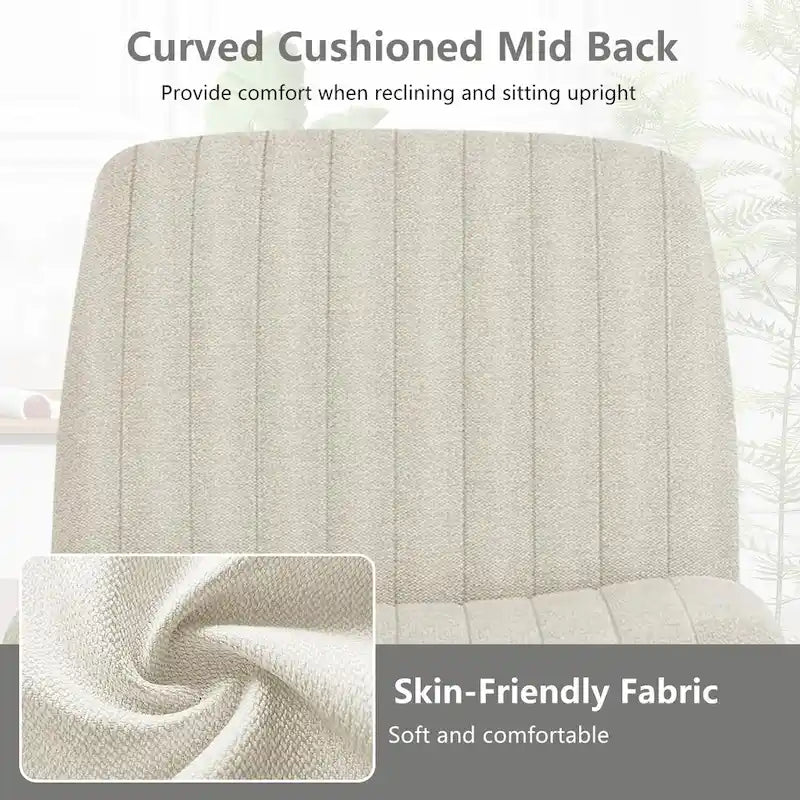 Criss Cross Legged Office, Wide Comfty Desk, Wheels Armless Computer Task, Swivel Vanity Home Chair, Height Adjustable