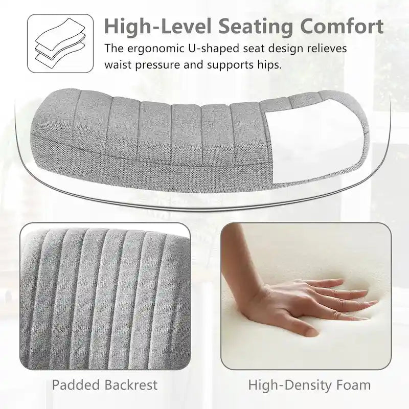 Criss Cross Legged Office, Wide Comfty Desk, Wheels Armless Computer Task, Swivel Vanity Home Chair, Height Adjustable