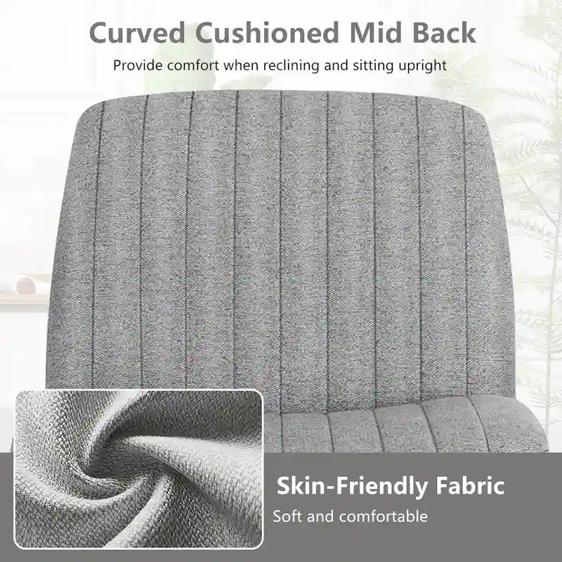 Criss Cross Legged Office, Wide Comfty Desk, Wheels Armless Computer Task, Swivel Vanity Home Chair, Height Adjustable