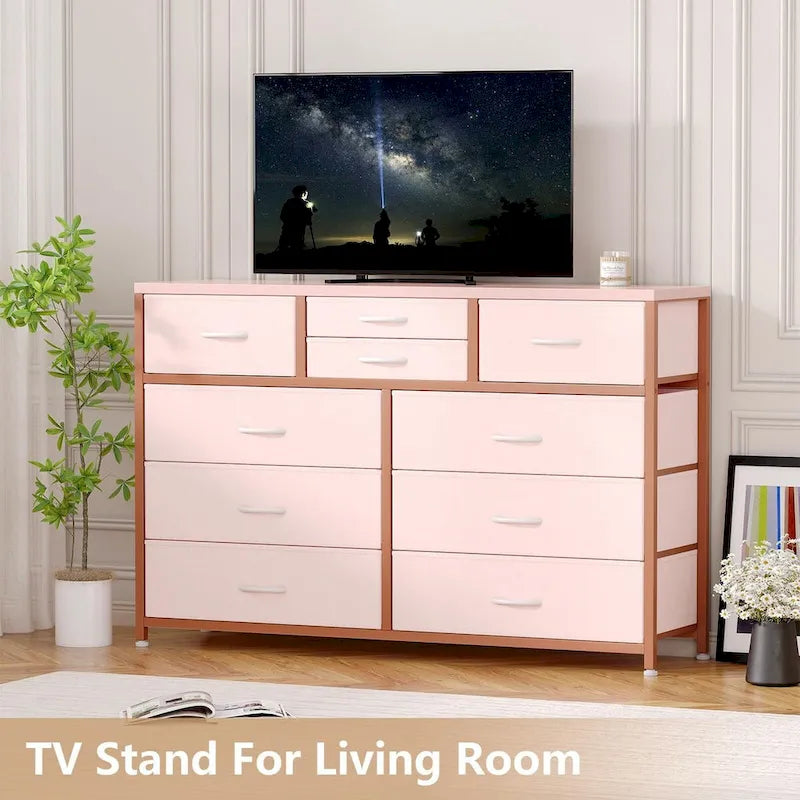 10 Drawer Dresser TV Stand - 55 inches