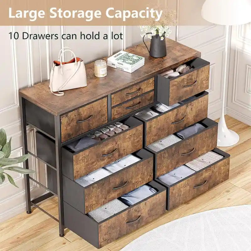 10 Drawer Dresser TV Stand - 55 inches