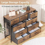10 Drawer Dresser TV Stand - 55 inches
