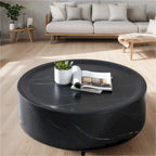 31.49 Sturdy Fiberglass Round Coffee Table with Large Storage