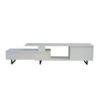 Avery 55-inch 2-Drawer 4-Shelf TV Stand in Steel