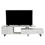 Avery 55-inch 2-Drawer 4-Shelf TV Stand in Steel