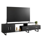 Avery 55-inch 2-Drawer 4-Shelf TV Stand in Steel