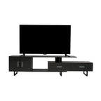 Avery 55-inch 2-Drawer 4-Shelf TV Stand in Steel
